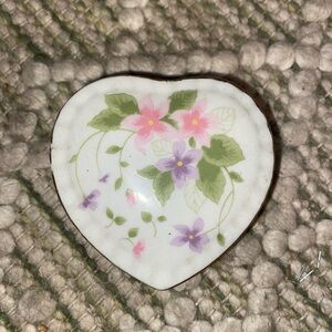 Floral Heart-Shaped Ceramic Box